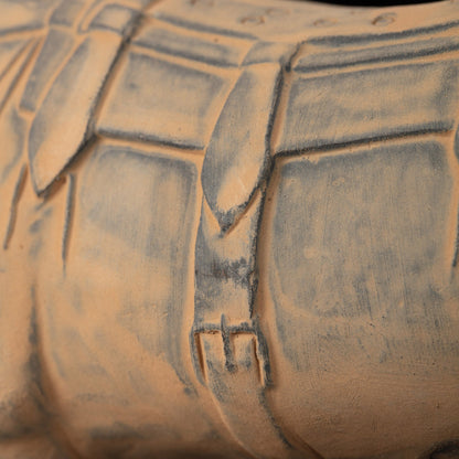 25CM Horse - CLAYARMY -Close-up of the saddle adornments, adding an extra layer of artistry to our 25CM Clayarmy Terracotta Horse.