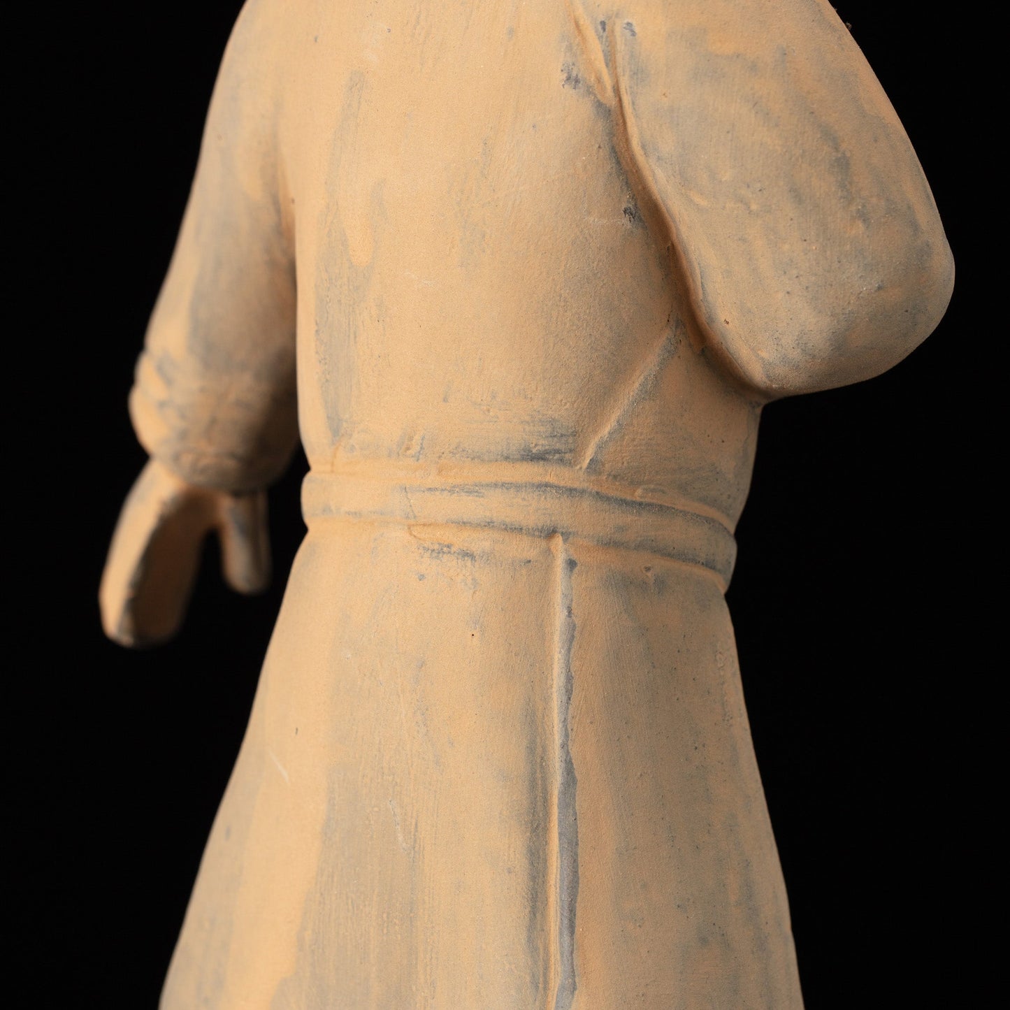 25CM Standing Archer - CLAYARMY-Side-angle view accentuating the craftsmanship of the 25CM Terracotta Army Standing Archer, showcasing historical accuracy and attention to detail.