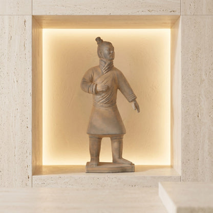 25CM Standing Archer - CLAYARMY-Graceful rear perspective of the 25CM Terracotta Army Standing Archer, capturing a dynamic pose and intricate sculpted features.