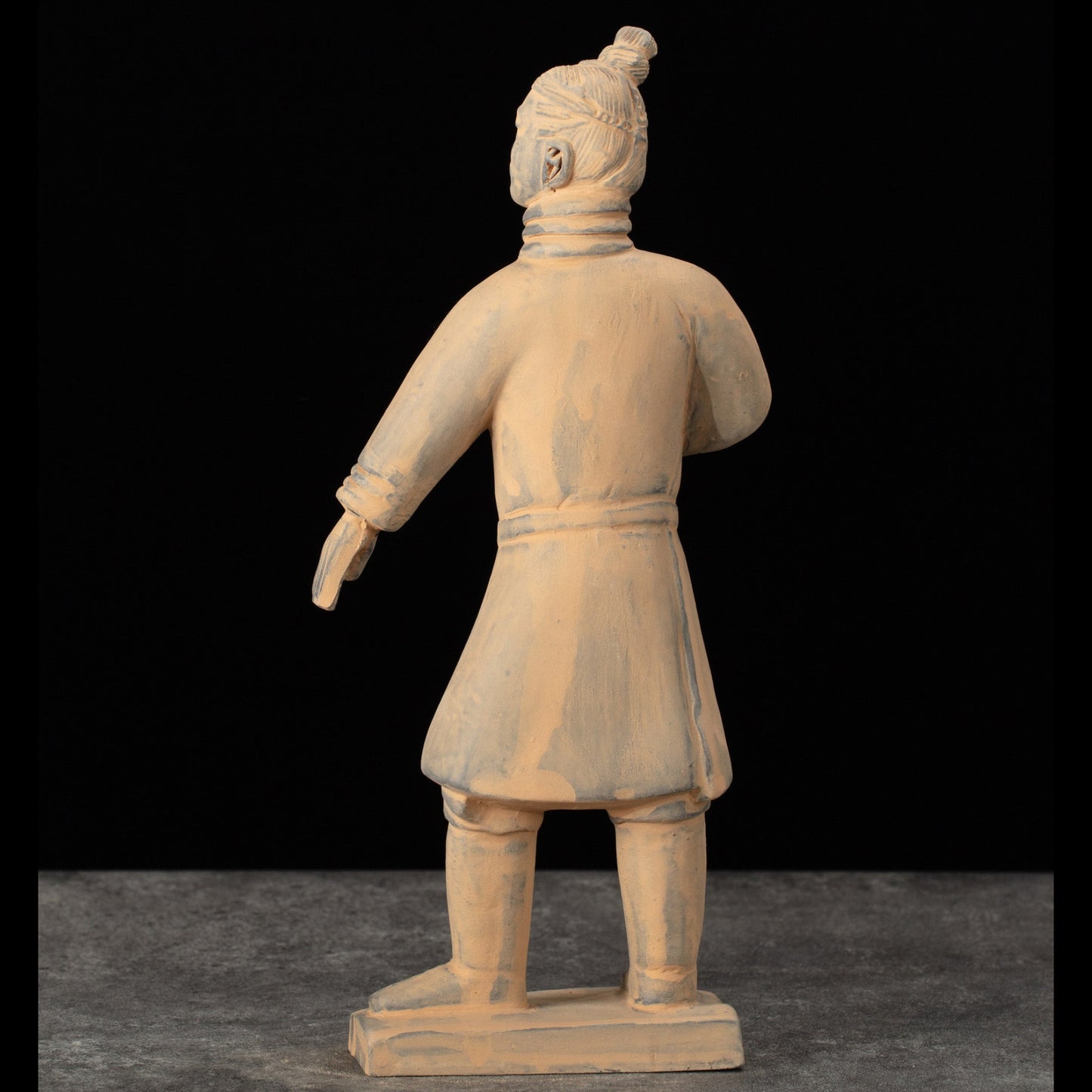 25CM Standing Archer - CLAYARMY-Graceful rear perspective of the 25CM Terracotta Army Standing Archer, capturing a dynamic pose and intricate sculpted features.