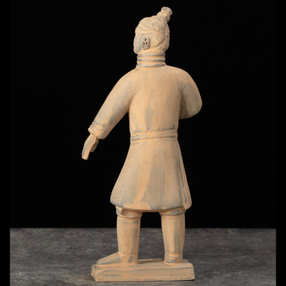 25CM Standing Archer - CLAYARMY-Graceful rear perspective of the 25CM Terracotta Army Standing Archer, capturing a dynamic pose and intricate sculpted features.