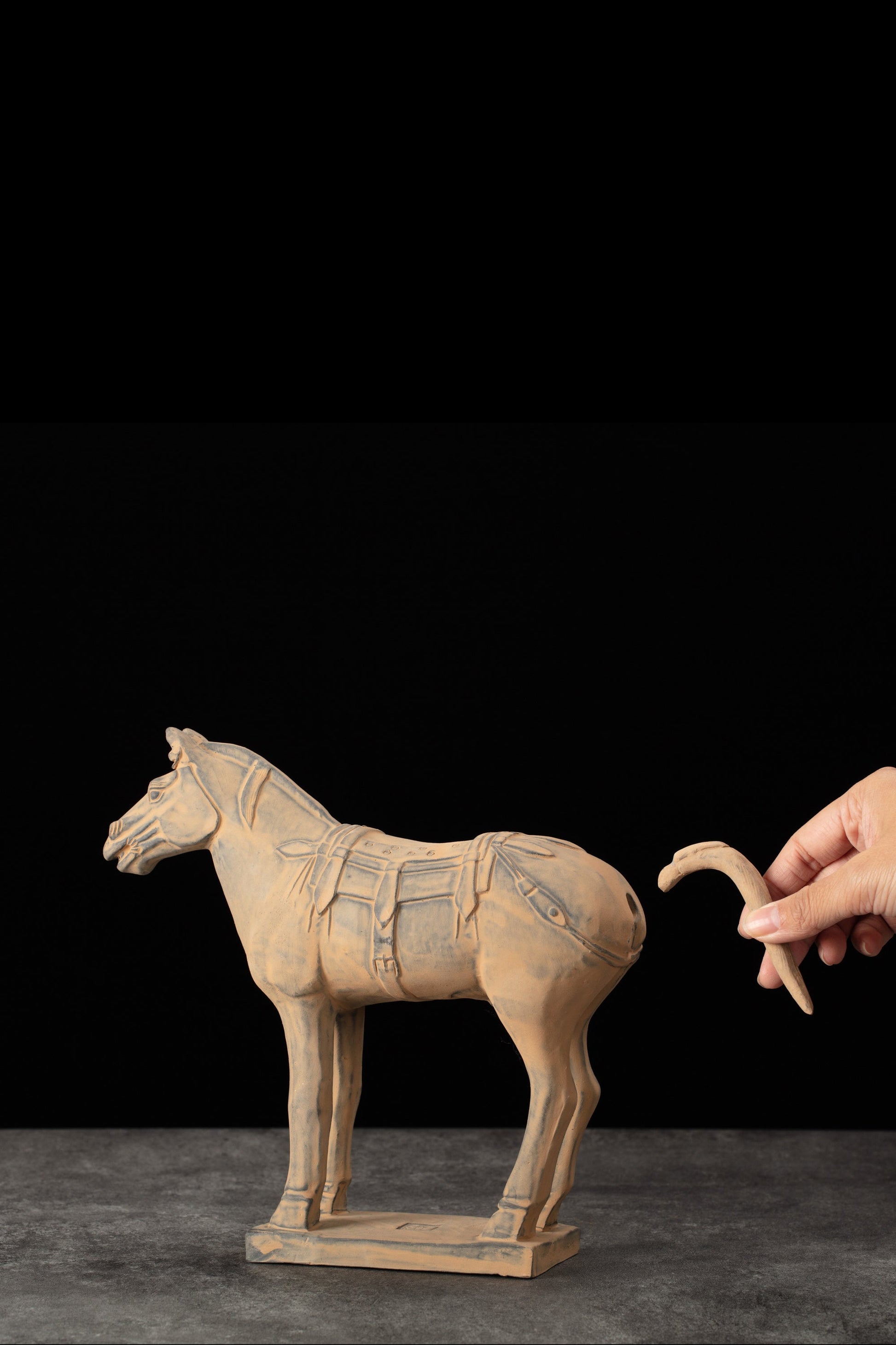 25CM Horse - CLAYARMY -Dynamic view highlighting the larger size and craftsmanship of our 25CM Terracotta Horse.