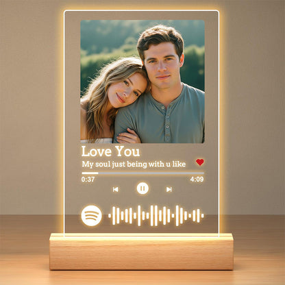 Music Theme Night Light - Custom Photo with Song Title & Artist Display