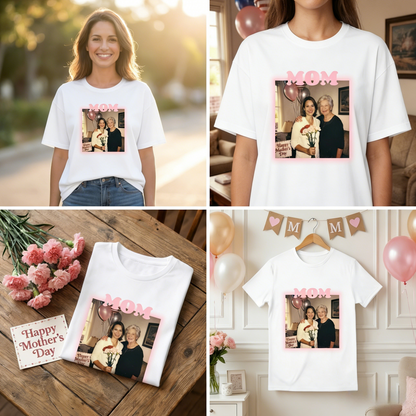 Custom "MOM" Photo Tee: Mother's Day Gift