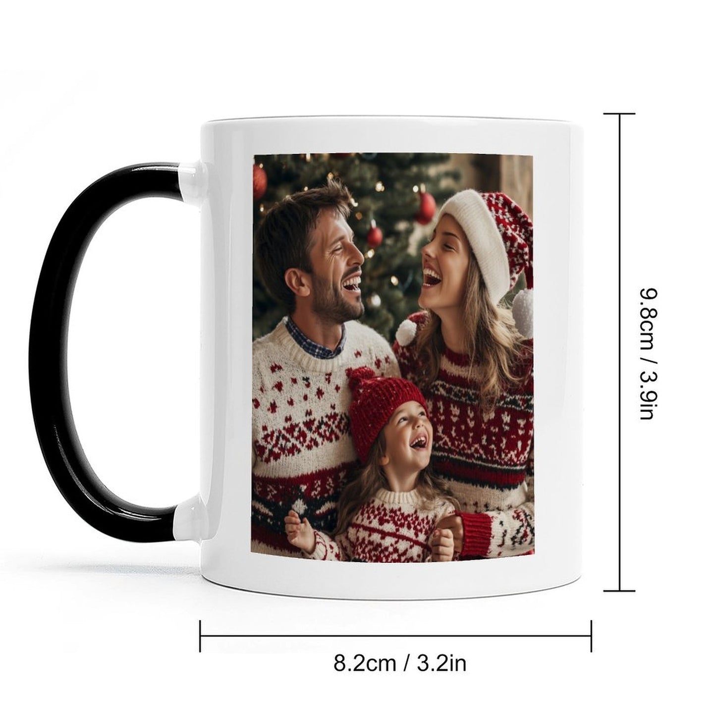 Custom Photo Mug with C-Handle - Personalized Ceramic Coffee Cup Gift