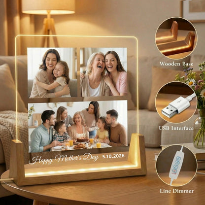 Personalized Mother's Day Photo LED Lamp - Custom 1-5 Picture Gift