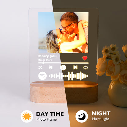 Cube lumineux de nuit personnalisé 7 couleurs - Téléchargez une photo et un message pour votre lampe de chevet