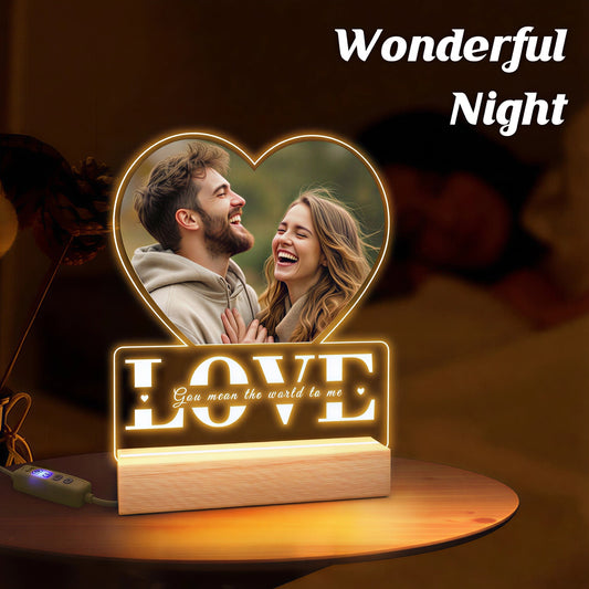 Lampada Fotografica Romantica "LOVE": Luce Notturna a Forma di Cuore Personalizzata