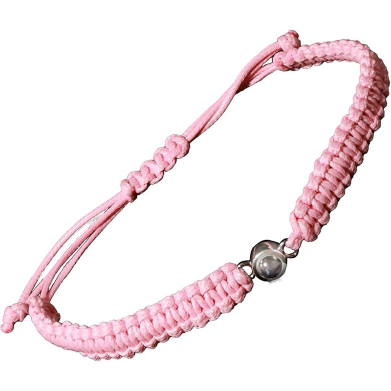 Individuelles Fotoarmband mit Projektionsstein – Personalisierter Erinnerungsschmuck aus Wachsseil