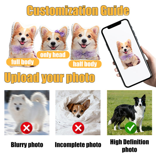 Cuscino Personalizzato con Foto: Regalo Sagomato a Forma di Animale Domestico o Persona