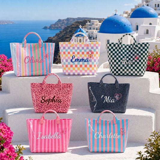 Personalized Waterproof Tote Bag - Custom Embroidered Name