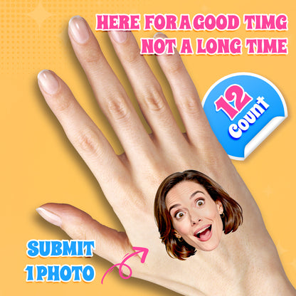 Custom Temporary Tattoos 12 Pack - Upload Your Face Photo Personal Set