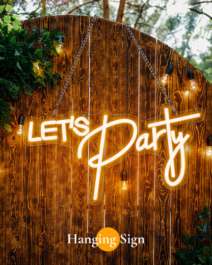 Let's Party LED-Neonreklame – Leuchtende Wandleuchte für Heimpartys und Feiern