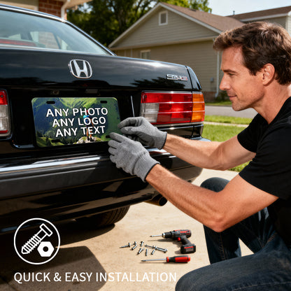 Custom License Plate - Upload Any Photo, Logo & Text Metal Auto Tag