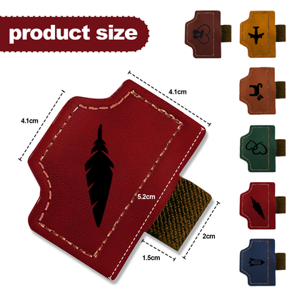 Marque-page magnétique personnalisé en cuir avec porte-stylo - Cadeau personnalisé avec nom