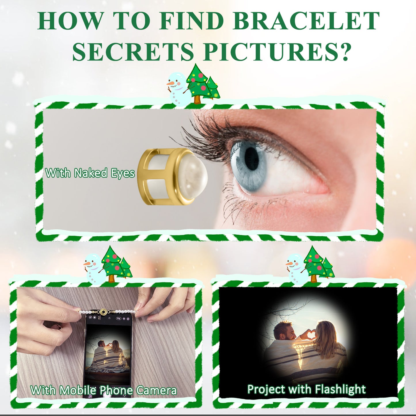 Perlenarmband mit Fotoprojektion – Personalisierbarer Fotoanhänger