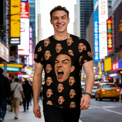 Personalized Big Head Photo Tee: All-Over Print