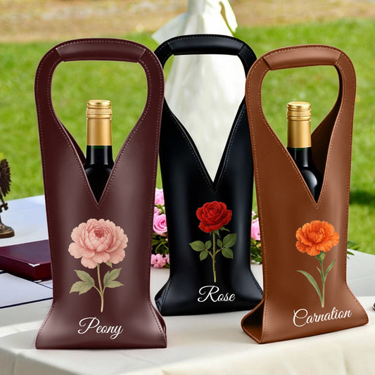 Borsa Portavino Floreale Personalizzata: Regalo con Nome Personalizzato