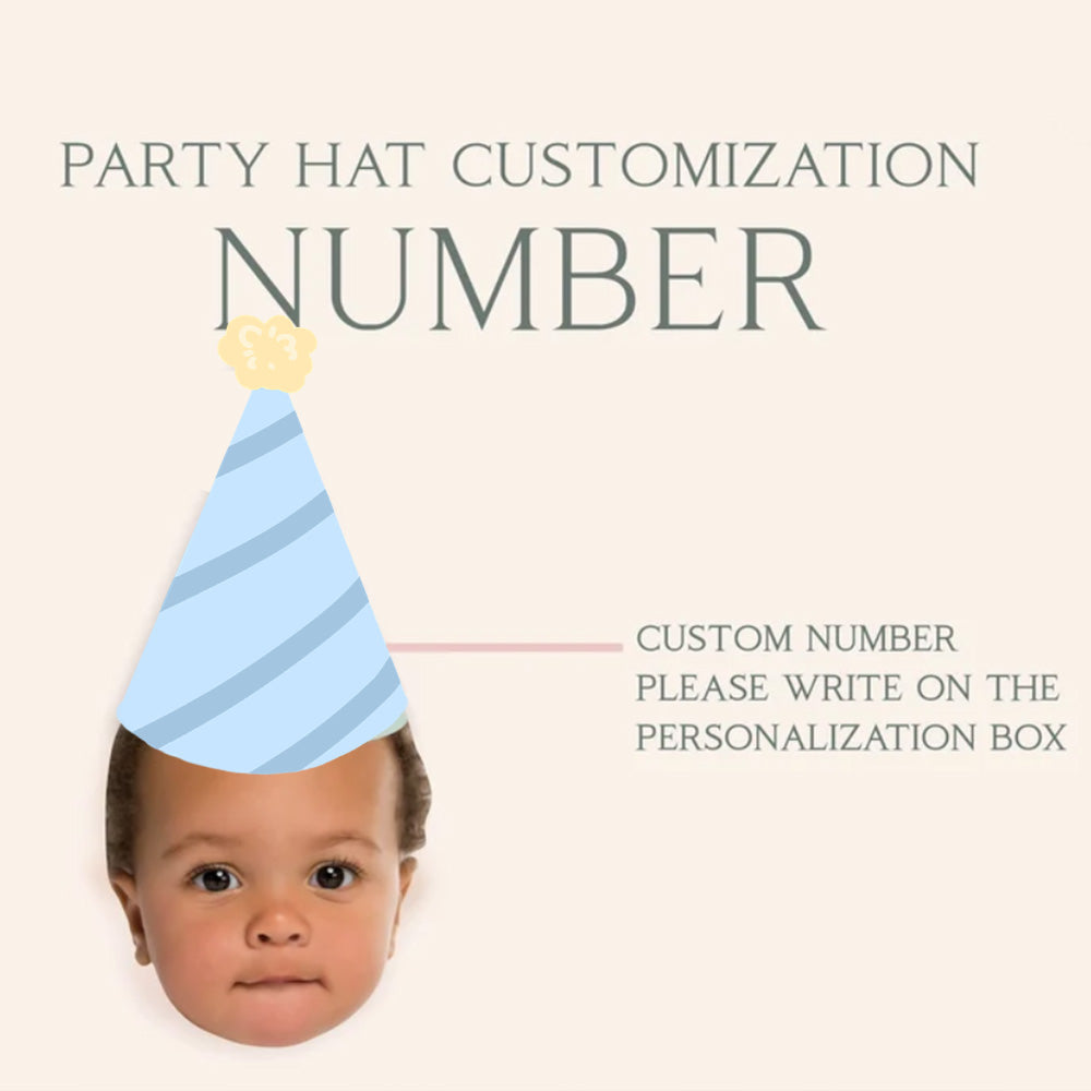 Décoration de cupcake personnalisée avec photo du visage - Chapeau de fête personnalisé pour anniversaires et événements importants