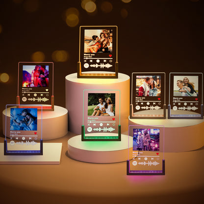 Spotify Style LED Night Light with 7 Switchable Colors & Custom Photo