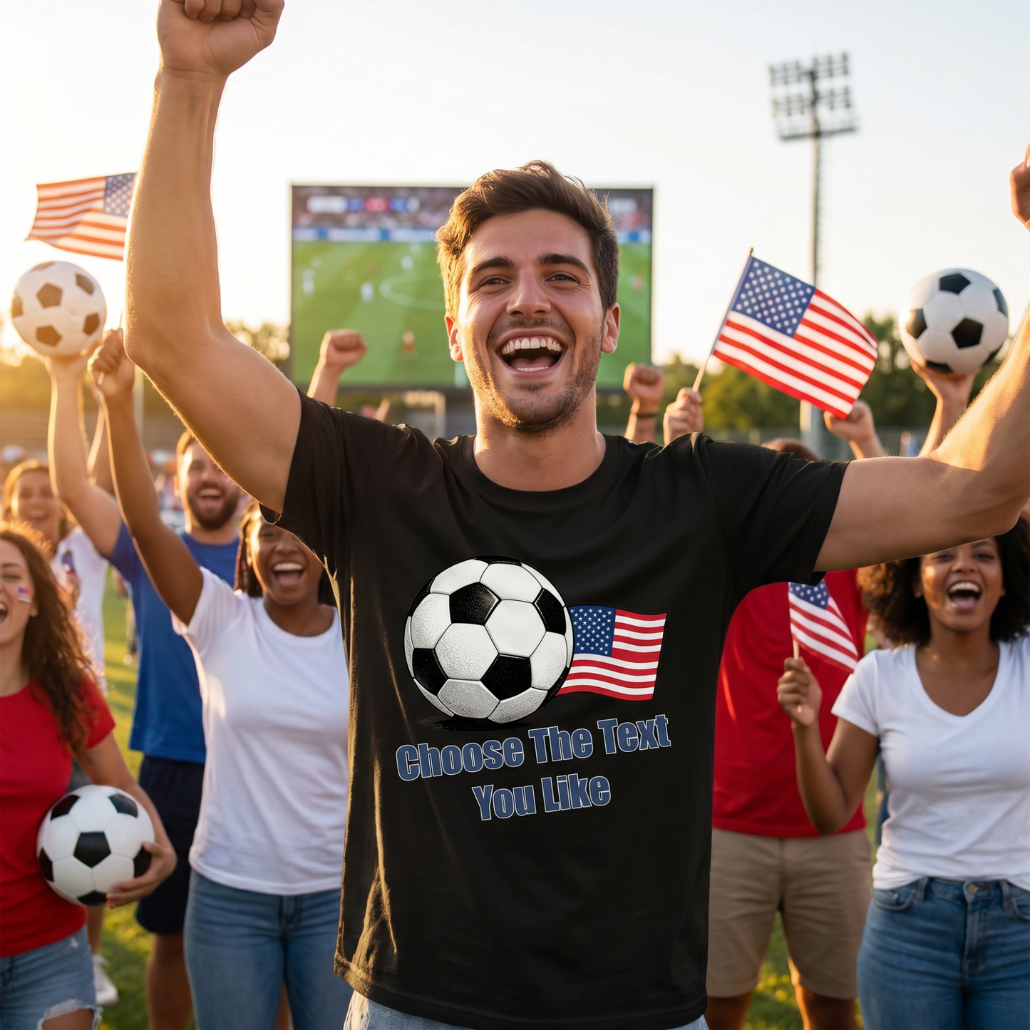 Custom Text Soccer T-Shirt: Premium Cotton World Cup Fan Tee