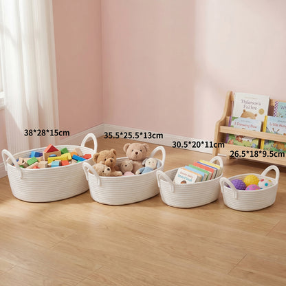 Personalized Woven Cotton Bin: 3D Embroidered Name
