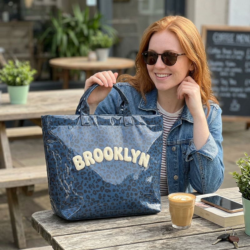 Personalized Waterproof Tote Bag - Custom Embroidered Name