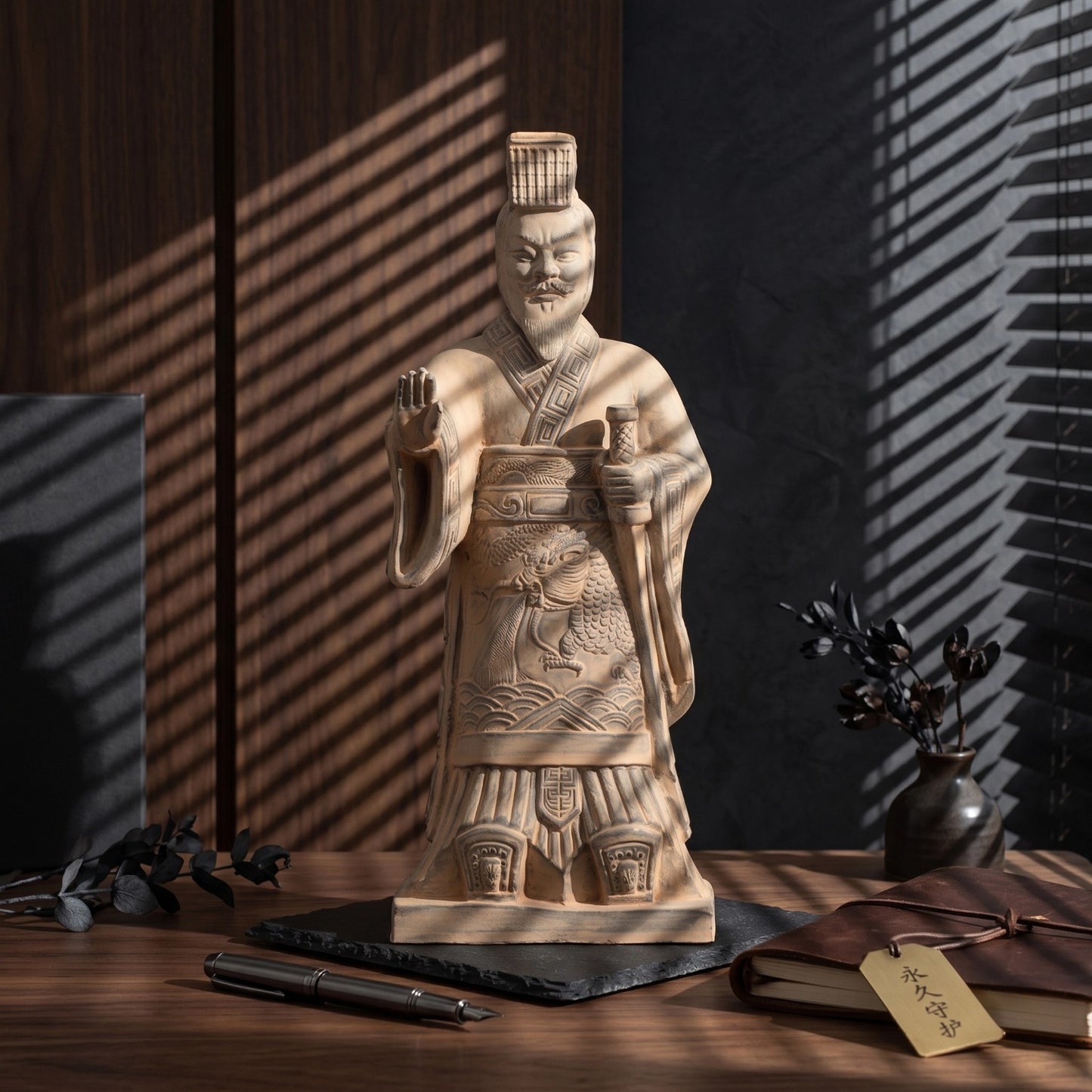 35CM Emperor - CLAYARMY -Uncover the charm of the 35CM Emperor Qin Terracotta Warrior's footwear, a testament to the precision of Qin Dynasty artistry.