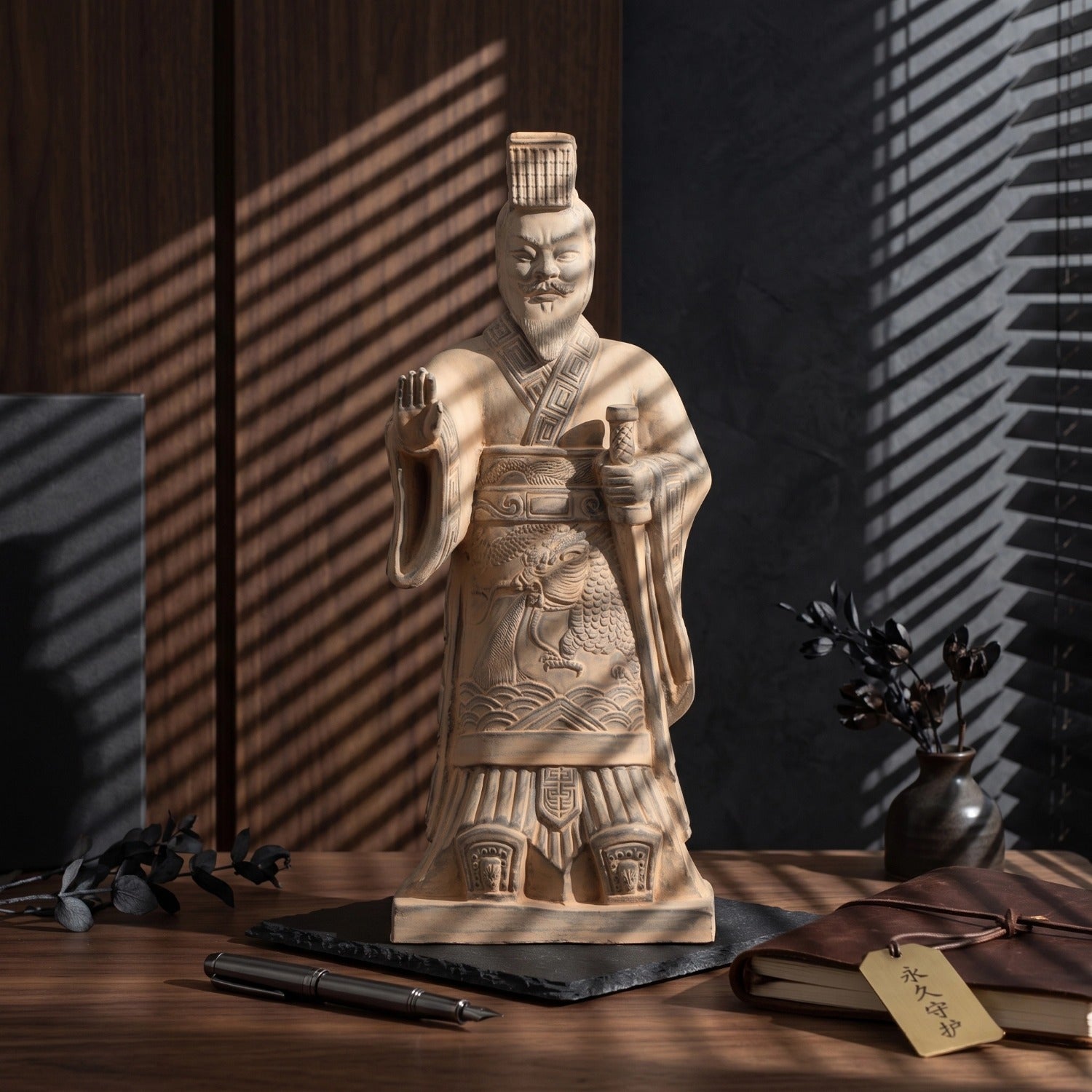 35CM Emperor - CLAYARMY -Uncover the charm of the 35CM Emperor Qin Terracotta Warrior's footwear, a testament to the precision of Qin Dynasty artistry.
