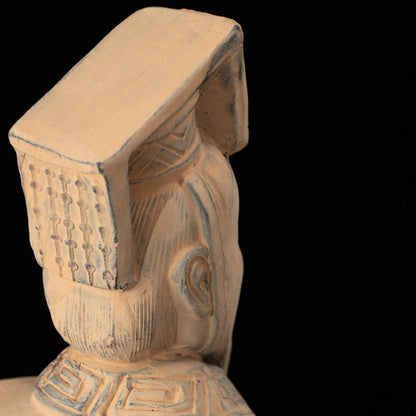 35CM Emperor - CLAYARMY -View of the back of Clayarmy's 35CM Emperor Qin Terracotta Warrior, featuring realistic hair and meticulously crafted attire.
