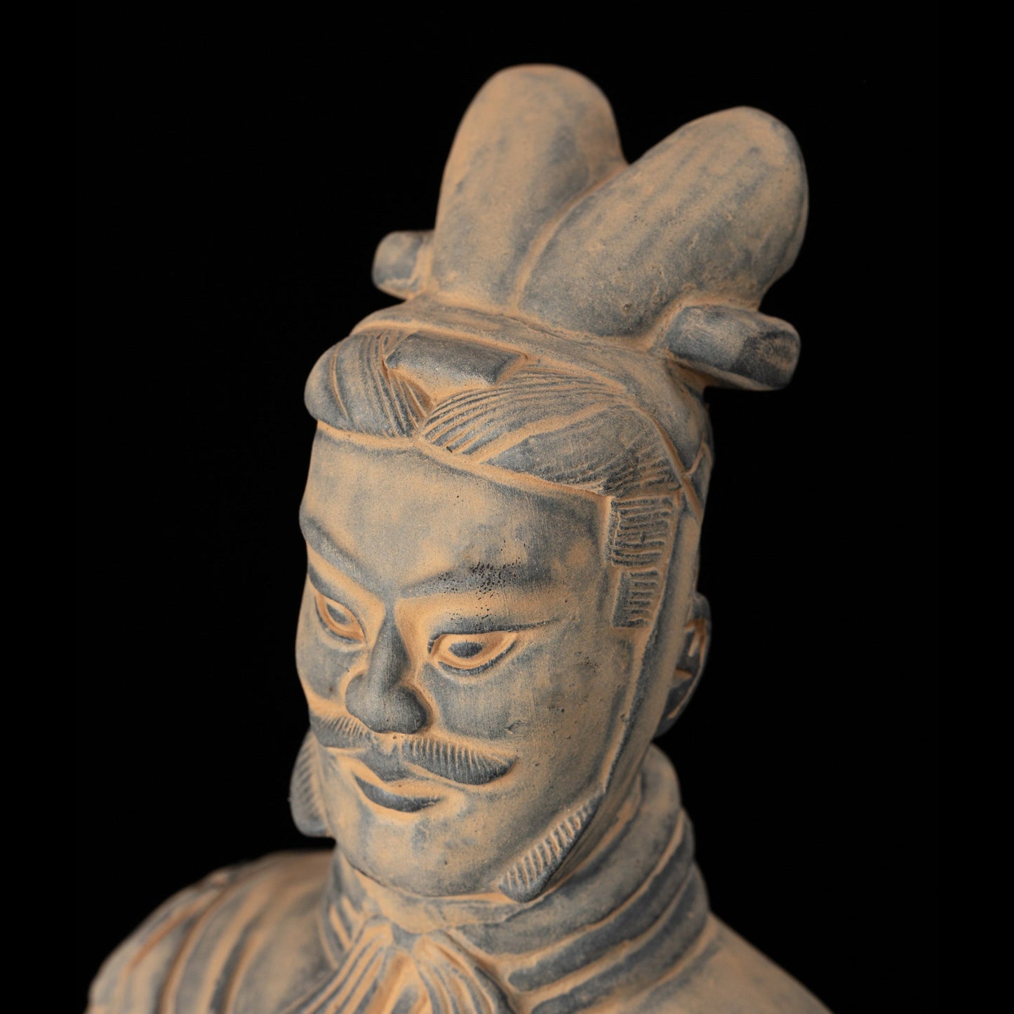 35CM General - CLAYARMY-Focused Wisdom: Close-up of the 35CM General's face, showcasing focused sculpting that communicates the wisdom and determination of a seasoned leader.