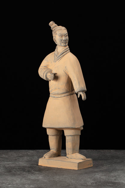 35CM Standing Archer - CLAYARMY-Artistic side profile of the 35CM Standing Archer replica, showcasing its distinctive bun, battle robe, and short boots.