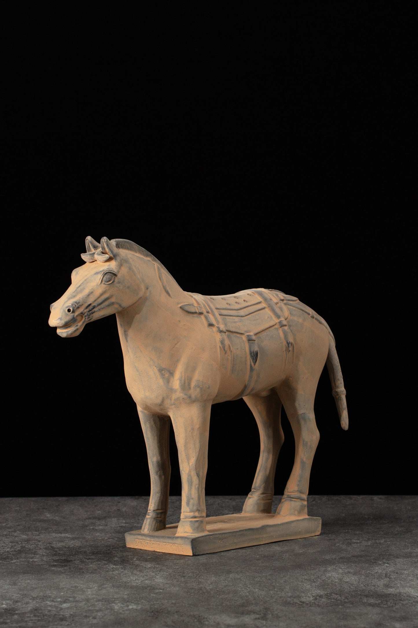 35CM Horse - CLAYARMY -Dynamic angle highlighting the powerful build and commanding presence of our 35CM Clayarmy Terracotta Horse.