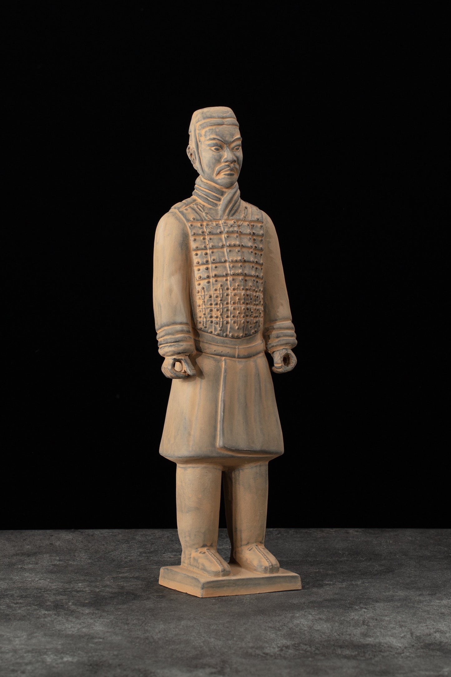 35CM Cavalryman - CLAYARMY-Dynamic side profile showcasing the 35CM Cavalryman figurine in action, emphasizing the determined expression and unique pose.