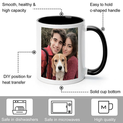 Custom Photo Mug with C-Handle - Personalized Ceramic Coffee Cup Gift