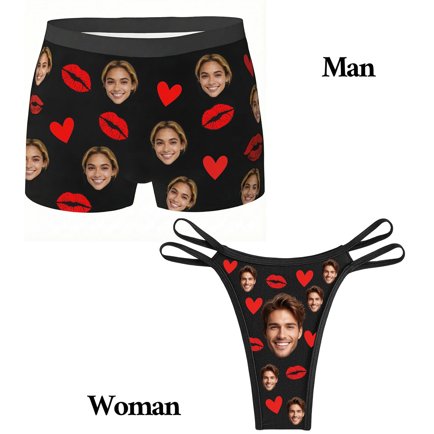 Personalized Avatar Boxer Briefs Set - Custom Face Underwear for Him & Her