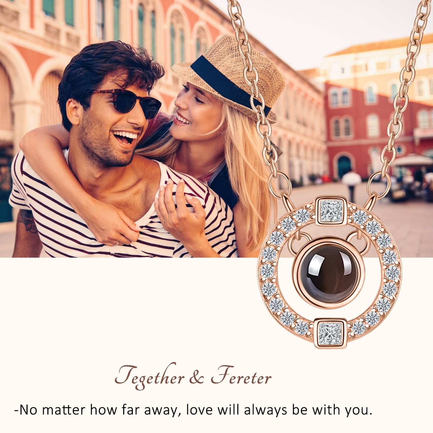 Sparkling Crystal Photo Locket - Personalized Keepsake Jewelry with Custom Picture