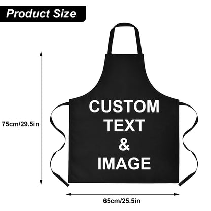 Personalized Photo Apron - Custom Picture Kitchen Apron for Men & Women, Waterproof & Oil-proof Cooking Gift for Birthday, BBQ, Housewarming