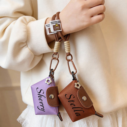 Custom Name Mini Coin Purse - Personalized Small Pouch with Adjustable Strap