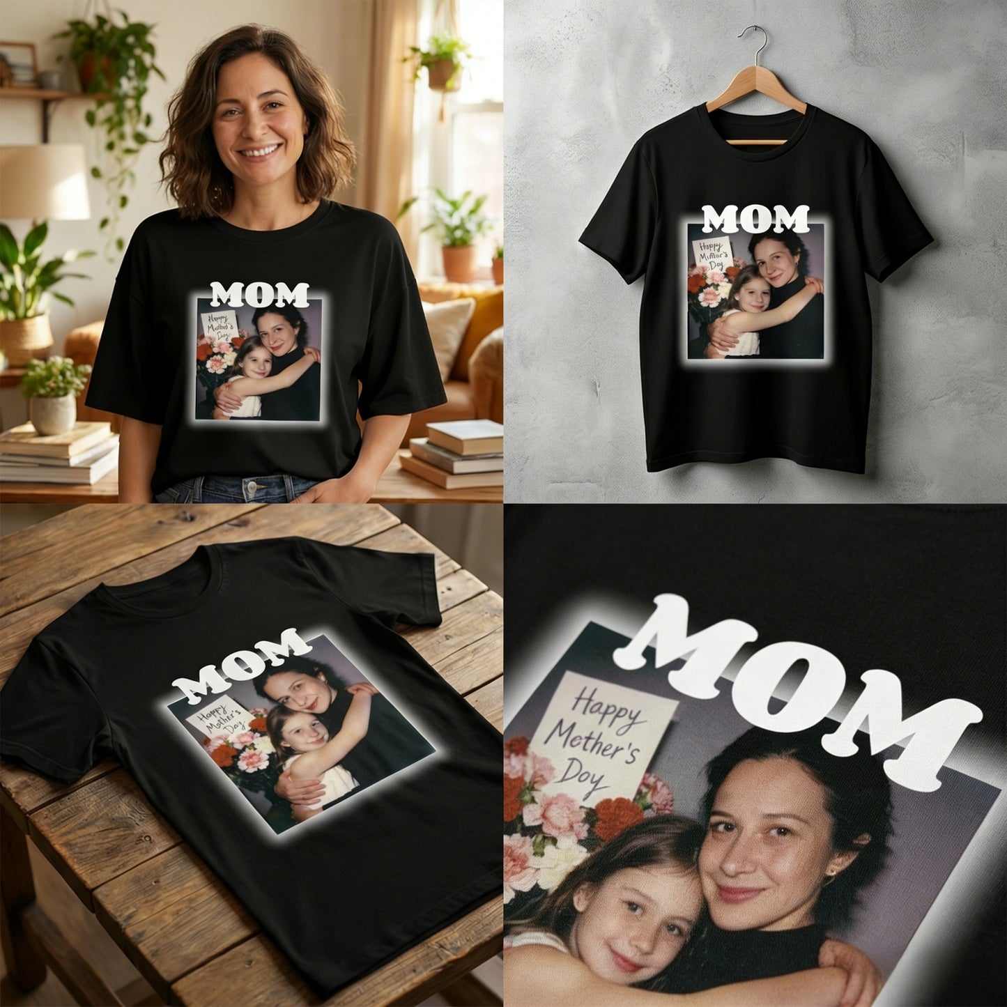 Custom "MOM" Photo Tee: Mother's Day Gift