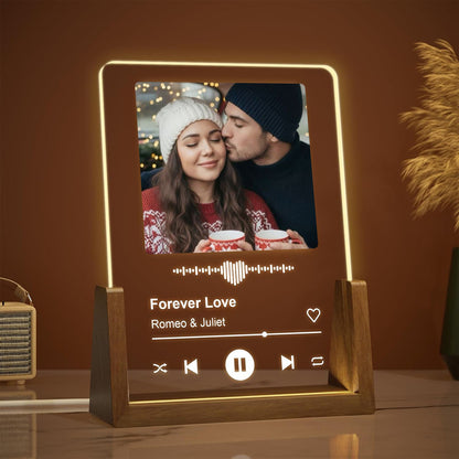 Veilleuse photo musicale personnalisée - Lampe LED style Spotify pour tous vos souvenirs