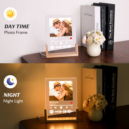 Spotify Style LED Night Light with 7 Switchable Colors & Custom Photo