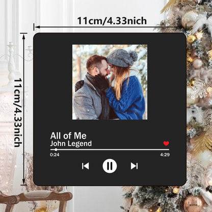 Aimant photo musical pour réfrigérateur | Design d'album classique noir et élégant