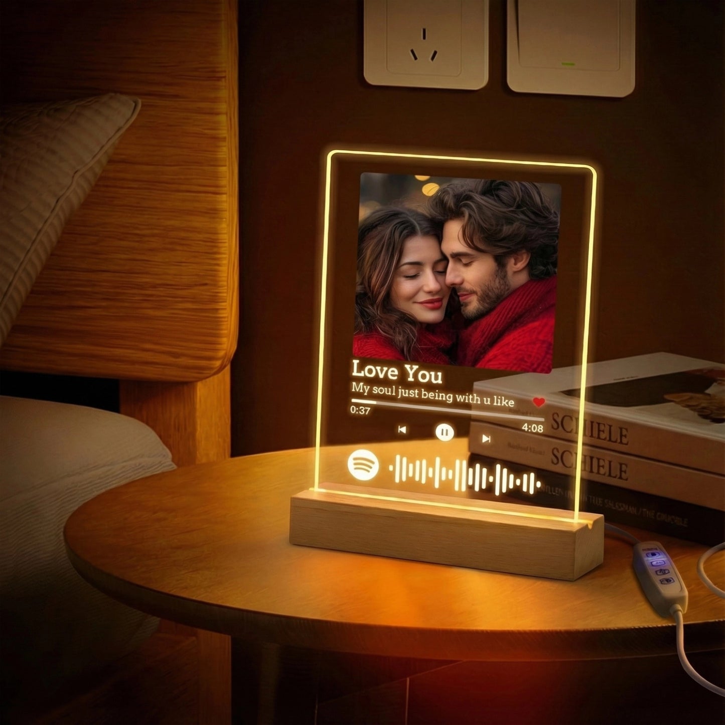 Music Theme Night Light - Custom Photo with Song Title & Artist Display