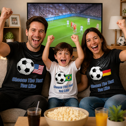 Custom Text Soccer T-Shirt: Premium Cotton World Cup Fan Tee