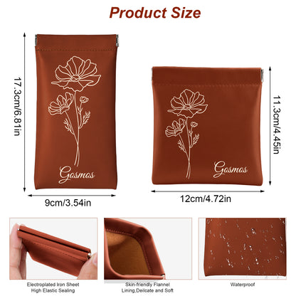 Personalized Floral Pouch Set | Custom Flower & Text Eyewear + Accessory Sleeve