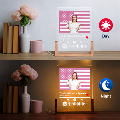 Fourth of July Night Light - Patriotic LED with Custom Photo Star-Spangled Edition
