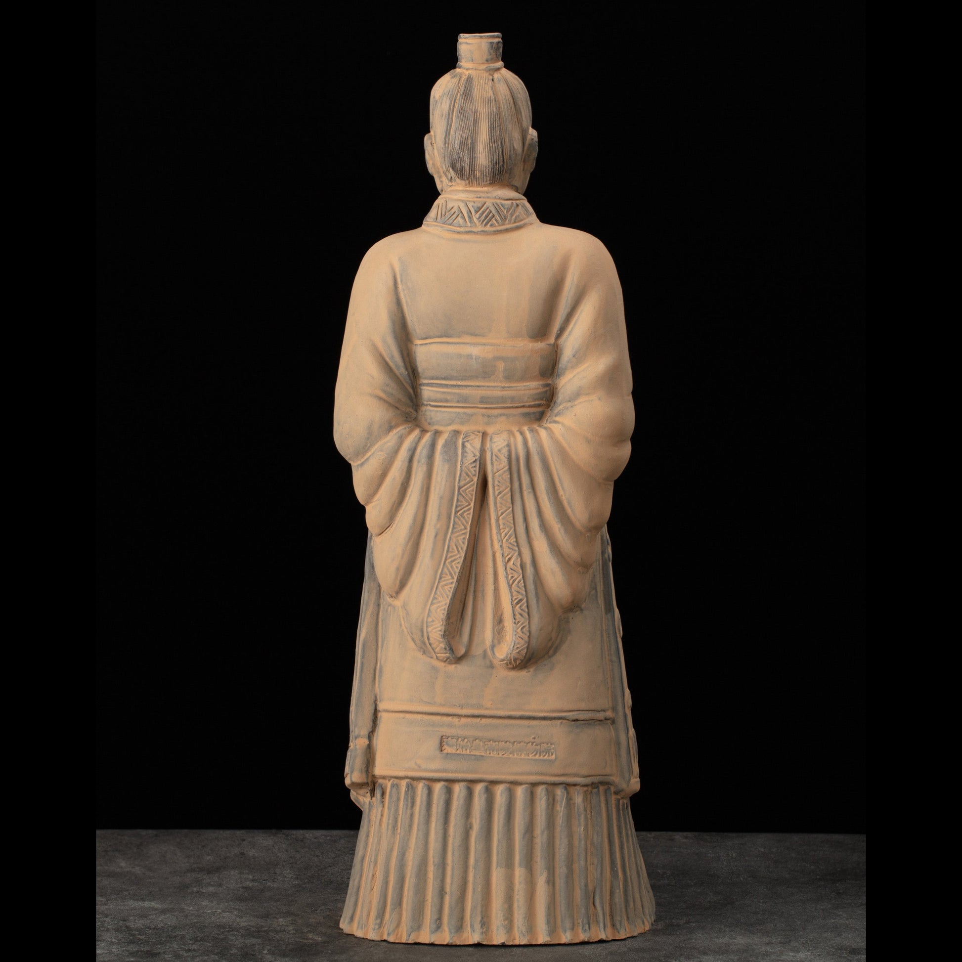 45CM Emperor - CLAYARMY -Unique angle showcasing the formidable presence of Clayarmy's 45CM Emperor Qin Terracotta Warrior.