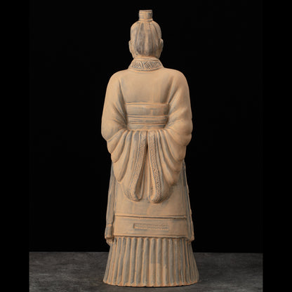 45CM Emperor - CLAYARMY -Unique angle showcasing the formidable presence of Clayarmy's 45CM Emperor Qin Terracotta Warrior.