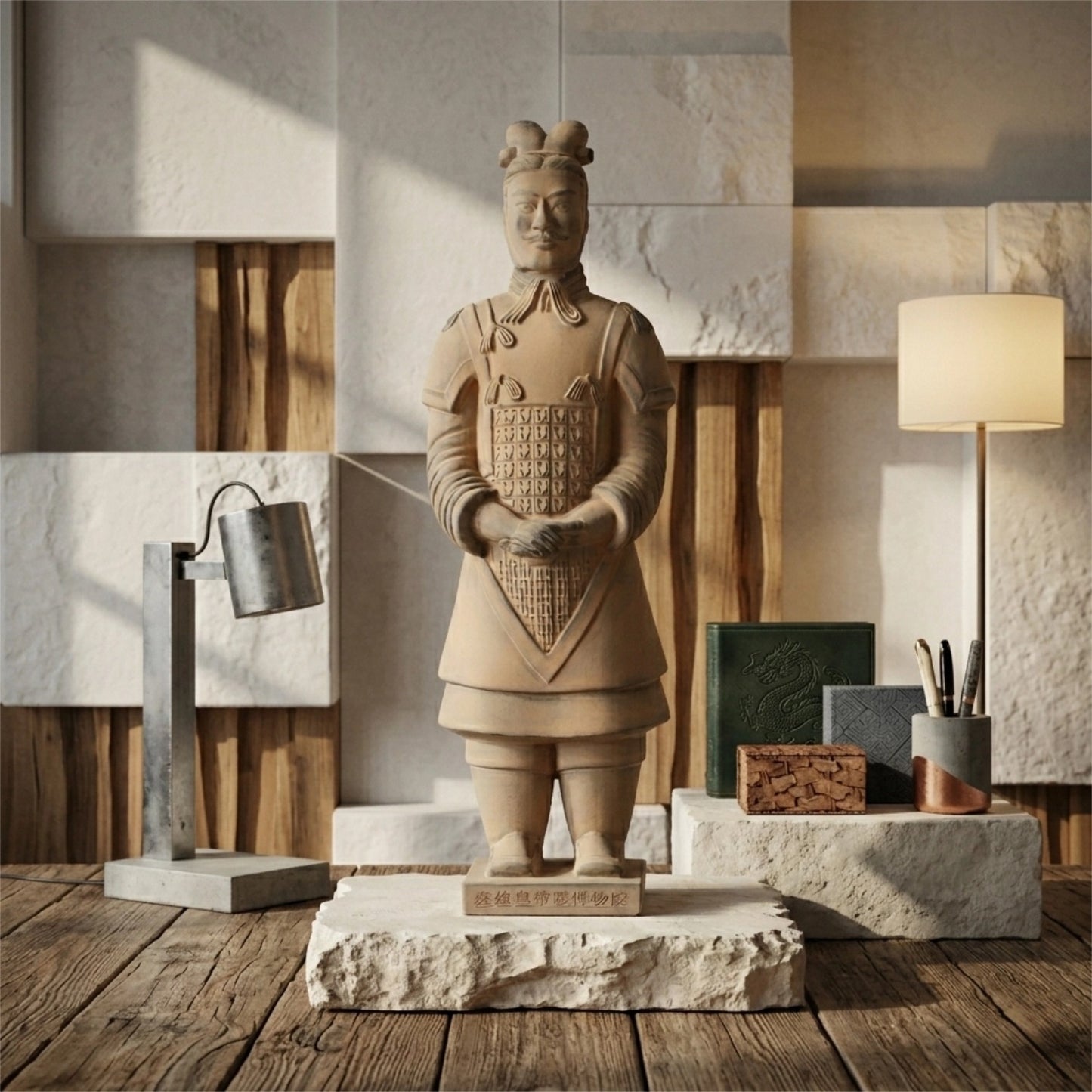 45CM General - CLAYARMY-Strategic Leadership Gaze: Close-up of the 45CM General's face, capturing a strategic leadership gaze and expressive facial features that define the figurine's character.